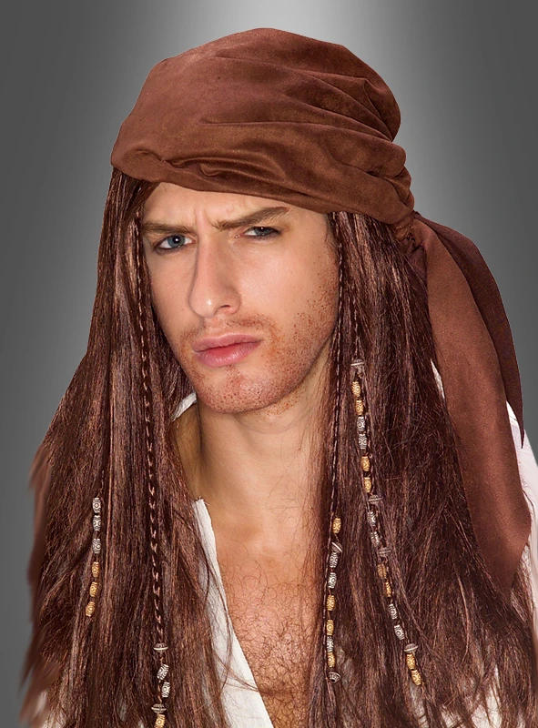 Perücke Pirat Mit Bandana Und Zöpfen 1 Perücke Pirat Mit Bandana Und Zöpfen