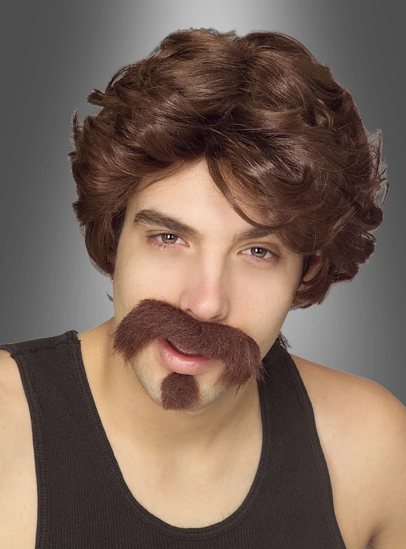 80er Big John Perücke Mit Bart 1 80er Big John Perücke Mit Bart