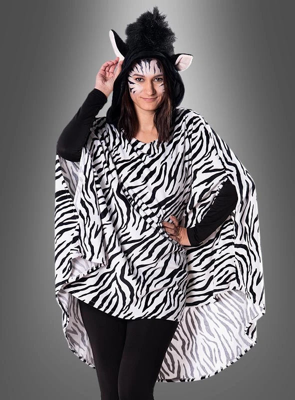 Plüsch Zebra Poncho XS-XXXL 1 Plüsch Zebra Poncho XS-XXXL