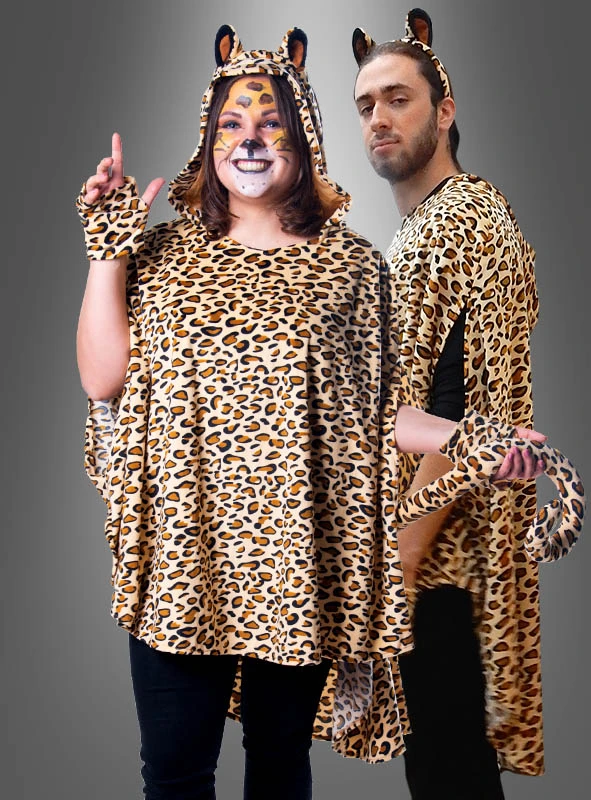 Plüsch Leopard Poncho S-XXXL 1 Plüsch Leopard Poncho S-XXXL