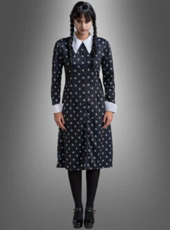 Wednesday Damen Kleid Schwarz-weiß