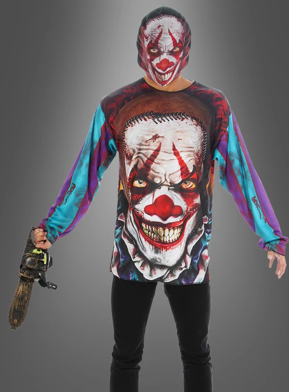 Böses Clown Shirt Halloween Mit Maske 1 Böses Clown Shirt Halloween Mit Maske