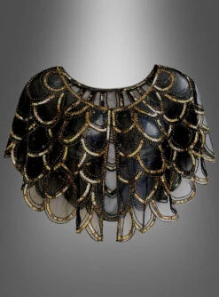 Golden Twenties Cape Für Damen Schwarz-gold