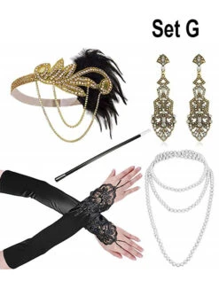 20er Charleston Accessoire Set Mit Schmuck Gold -Cosplay-Laden 172 951 x pic4