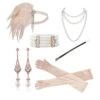 20er Flapper Accessoire Set Rosa
