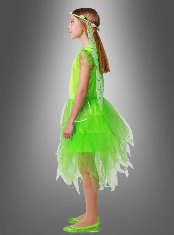 Grüne Fee Kinderkostüm Mit Flügel 2 Grüne Fee Kinderkostüm Mit Flügel – Bild 2