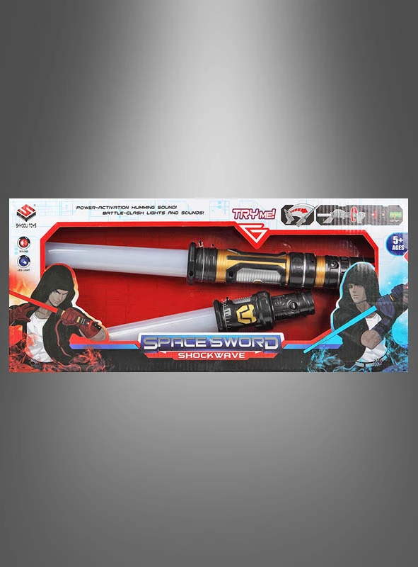 Space Schwert Doppelklinge Mit Sound U. Licht 140cm 2 Space Schwert Doppelklinge Mit Sound U. Licht 140cm – Bild 2