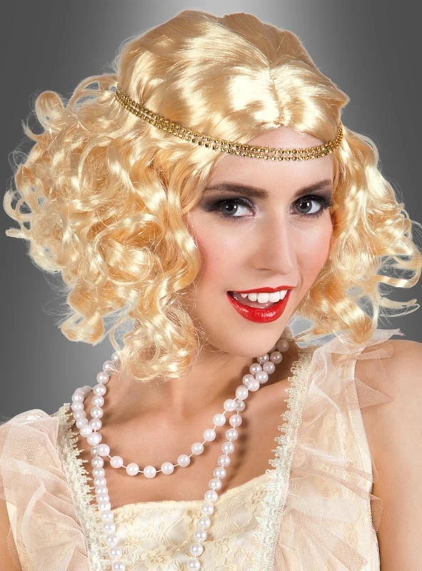20er Jahre Showgirl Perücke Mit Stirnband 2 20er Jahre Showgirl Perücke Mit Stirnband – Bild 2