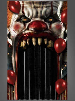 Halloween Eingang Horrorclown Vorhang 145x240cm