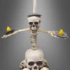 Totenkopf Kerzenhalter LED Augen 55cm