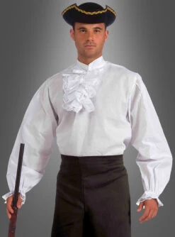 Elegantes Rüschenhemd Herren Weiß