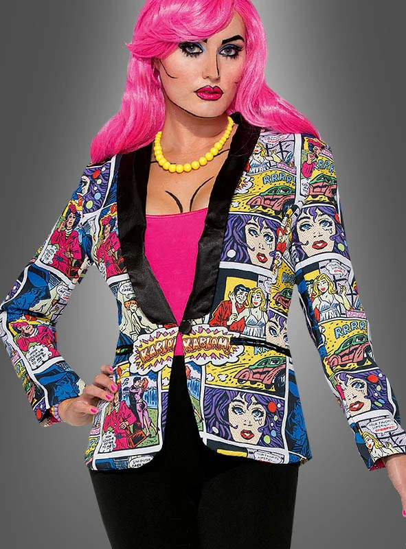 Pop Art Blazer Für Damen 1 Pop Art Blazer Für Damen