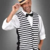 Schwarz-weiß Gestreifte Weste