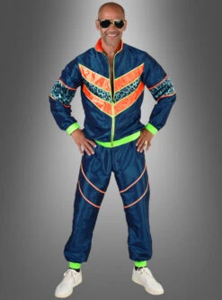 80er Jahre Kostüm Jogginganzug Blau