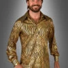 Hologramm Party Hemd Gold Schwarz