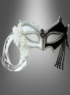 Barocke Augenmaske Schwarz-weiß