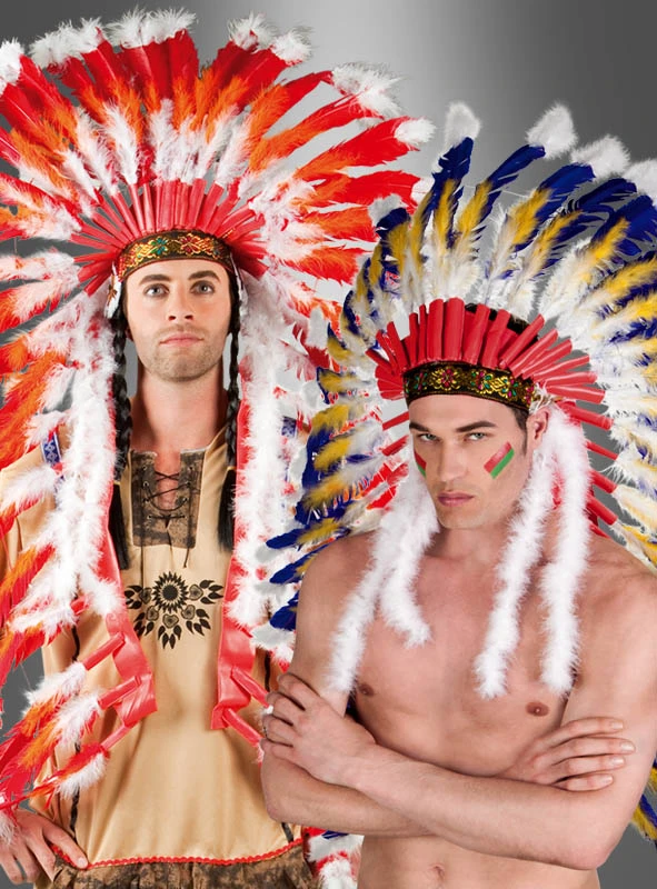 Deluxe Häuptling Indianer Federschmuck 1 Deluxe Häuptling Indianer Federschmuck