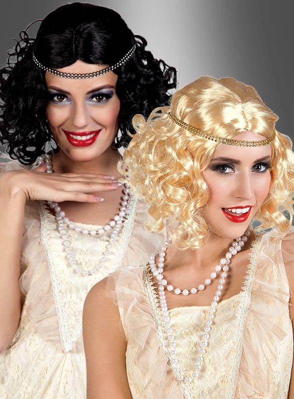 20er Jahre Showgirl Perücke Mit Stirnband 1 20er Jahre Showgirl Perücke Mit Stirnband