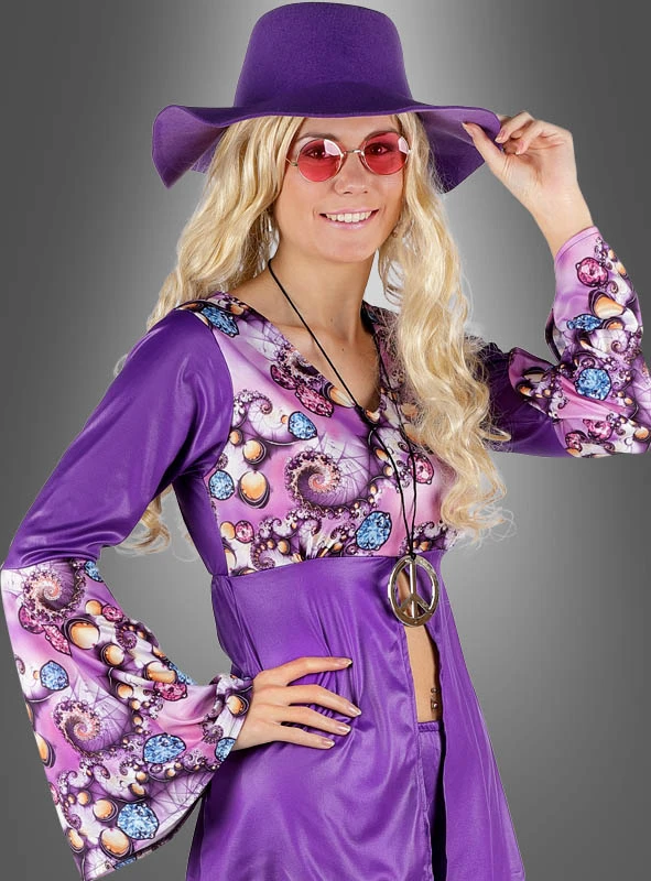 3 Teilige Hippie Verkleidung Mit Mütze 2 3 Teilige Hippie Verkleidung Mit Mütze – Bild 2