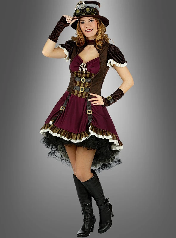 Steampunk Lady Kostüm Mit Hut 1 Steampunk Lady Kostüm Mit Hut