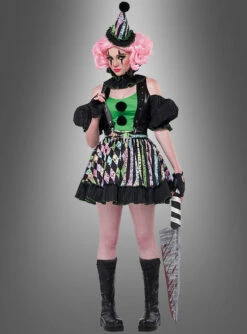 Verrückte Clownfrau Nicky Damenkostüm