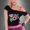 80er Shirt Damen Schwarz