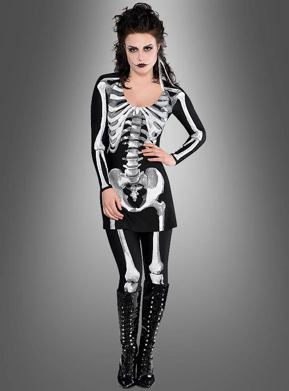 Skelettanzug Damen 2-teilig 1 Skelettanzug Damen 2-teilig