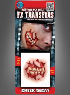 Zombie Wange Klebewunde Tinsley Transfers