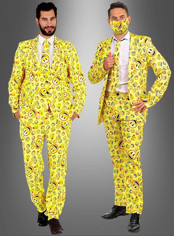 Witziger Emoticon Herrenanzug Gelb 1 Witziger Emoticon Herrenanzug Gelb