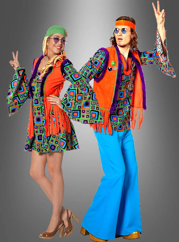 Buntes Hippiehemd Mit Fransenweste 2 Buntes Hippiehemd Mit Fransenweste – Bild 2