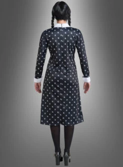 Wednesday Damen Kleid Schwarz-weiß -Cosplay-Laden original netflix serie wednesday kostuem gemustert 85de155565 3