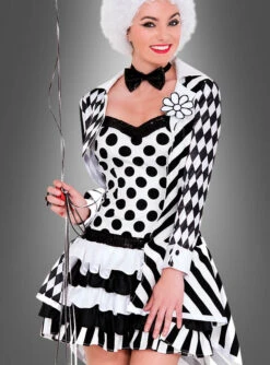Harlekin Dame Komplettkostüm 6 Harlekin Dame Komplettkostüm -Cosplay-Laden puenktchenkleid clown schwarz weiss 72d065eb9b 3