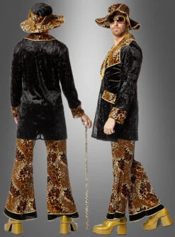Cooles Pimp Outfit Leopardenmuster -Cosplay-Laden rapper pimp ganster kostuem 70er party 0a9fe659b9 3