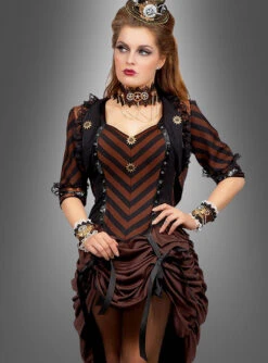 Steampunk Kleid Mit Bolero Jacke -Cosplay-Laden steampunkkleid fuer frauen braun 547606625b 3