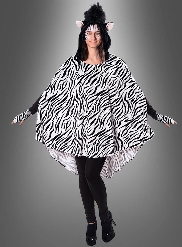 Plüsch Zebra Poncho XS-XXXL 2 Plüsch Zebra Poncho XS-XXXL – Bild 2